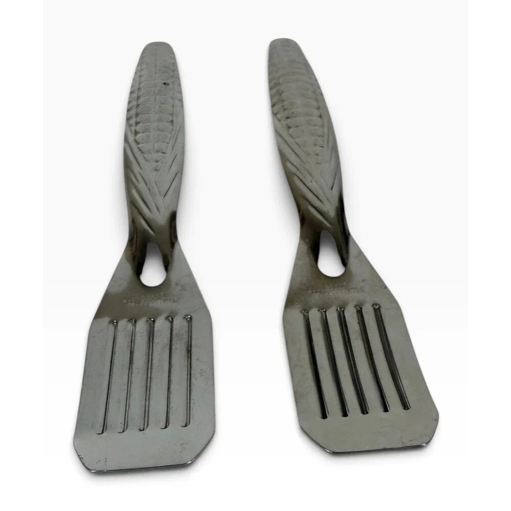 Vintage Japanese Corn Butterer Stainless Steel Set of 2 5.5in